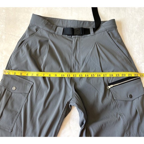 Chico’s Cargo Pants Casual Belted Polyester Blend Size 3 L Gray Pockets NWOT - Picture 4 of 8